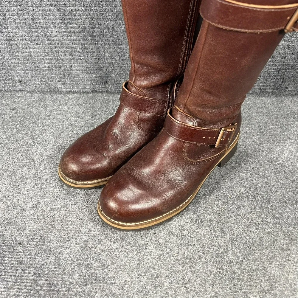 Patagonia Boots Womens Size 6.5 37.5 Brown Leather Buckle‎ Mid Calf Thatcher